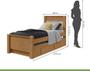 Imagem de Cama lopas solt 0,90 athenas 2022 - com cama auxiliar amendoa cle/off wh/amendoa cle