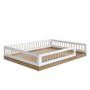 Imagem de Cama Montessoriana Casal Infantil 144 x 195 cm Aveiro Oak Branco Aconchego Shop JM