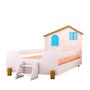 Imagem de Cama Montessoriana Casinha Infantil Branco Azul Com Colchão Belíssima Divaloto