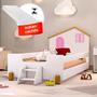 Imagem de Cama Montessoriana Casinha Infantil Branco Rosa Com Colchão Belíssima Divaloto