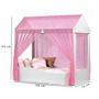 Imagem de Cama Montessoriana Colina com Proteção Lateral para Quarto de Menina Princesa com Voal Branco