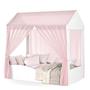 Imagem de Cama Montessoriana Colina Com Proteção Lateral Para Quarto De Menina Princesa Com Voal E Colchão