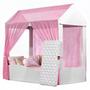 Imagem de Cama Montessoriana Colina Com Proteção Lateral Para Quarto De Menina Princesa Com Voal E Colchão