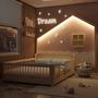 Imagem de Cama Montessoriana Wave Casal com Moldura Infantil Casinha com Led Dream Decor Casatema