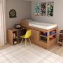 Imagem de Cama Multifuncional com Armário e Escrivaninha - Amêndoa