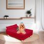 Imagem de Cama para Cachorro Caminha Pet Gato Cachorro Confortavel Resistente Sofazinho Bete Suede Vermelho