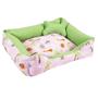 Imagem de Cama para Cachorro Médio 60X50 Com Zíper Estampa Safari Rosa Com Verde