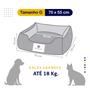 Imagem de Cama para Cachorro Médio 60X50 Com Zíper Estampa Safari Rosa Com Verde
