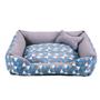 Imagem de Cama para Cachorro ou Gato Tamanho Médio 60x55cm + Ossinho Geométrico Turquesa Cinza