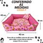 Imagem de Cama Pet Cachorro Gato Quadrada Estampada 42x42x16 P Rosa