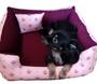 Imagem de cama pet caminha pra cachorro ou gato pequeno até 5 kg + mantinha ( marrom com coroinhas )