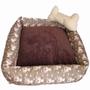 Imagem de Cama Pet Grande Simples Soft 60x60x15 + 1 Almofada 20x40 Cm