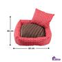 Imagem de Cama Pet Luxo Caminha Lavável Kit Cama Iglu 3 Peças Cachorro Gato + Ossinho 65 x 65 cm