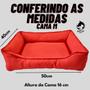 Imagem de Cama Pet Retangular M Tactel Com Zíper + Coleira Peitoral