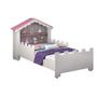 Imagem de Cama Princesa Castelo com Colchão + Estante Branco e Rosa