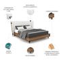 Imagem de Cama Queen 160cm Com Cabeceira Many P02 Bouclê Off/Caramelo - Mpozenato