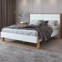 Imagem de Cama Queen Freetown com Led Amêndoa Clean/Branco 81591 - Móveis Lopas