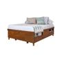 Imagem de Cama Queen Size de Madeira com Gavetas e Nichos Charme Meu Móvel de Madeira - Doce de Leite Escovado