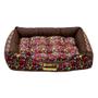 Imagem de Cama Retangular Marrom com Estampa Floral - Tam. G