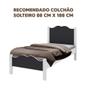 Imagem de Cama Solteiro 100% MDF 197 x 92 cm Branco Grafite Sierra Shop JM