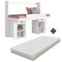 Imagem de Cama Solteiro Articulável Com Escrivaninha Branco Com Colchão Zaric Shop Jm
