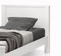 Imagem de cama solteiro branco  para quarto com pés de madeira já com colchão D23 c/estrado madeira