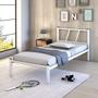 Imagem de Cama Solteiro Bruna Aço Estilo Industrial Sistema De Encaixe Com Colchão D23