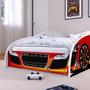 Imagem de Cama Solteiro Carro Drift Vermelho Branco Caminha Resistente Decoração Quarto Infantil Menino - RPM Móveis