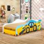 Imagem de Cama Solteiro Carro Infantil para Menino Trator Amarelo