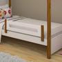 Imagem de Cama Solteiro Casinha Montessoriana Eliz com Grade de Proteção Branco/mel