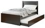 Imagem de Cama Solteiro com Auxiliar Prisma Preto - JeA Móveis