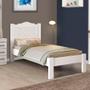 Imagem de Cama Solteiro Com Cabeceira 100% MDF E Colchão Branco Stevie Shop Jm