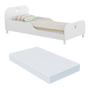 Imagem de Cama Solteiro com Colchão Incluso 100% MDF Realeza Multimóveis Branco