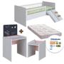 Imagem de Cama Solteiro Com Colchão Ortobom E Mesinha Infantil Branco Rosa Cassian Shop JM