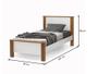 Imagem de cama solteiro completa com colchao, cama branco com amendoa pes madeira