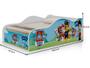 Imagem de cama solteiro grande carro com proteção lateral adesivado patrulha canina para quarto de criança já com colchão 188x88cm