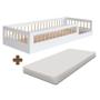 Imagem de Cama Solteiro Infantil Com Grade De Proteção 84 x 195 cm Com Colchão Branco Sova Shop