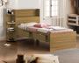 Imagem de cama solteiro isa com gaveta prateleira e bau para quarto com colchão inclusa