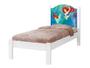 Imagem de Cama Solteiro Menina Adesivada Pequena Sereia 100%Mdf Branca