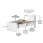 Imagem de Cama Solteiro Para Quarto de Criança/Adulto Tamires Com 2 Gavetas Prateleira e Bau Design Moderno MDF Com Colchão 88x188