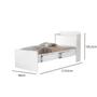 Imagem de Cama Solteiro Para Quarto de Criança/Adulto Tamires Com 2 Gavetas Prateleira e Bau Design Moderno MDF Com Colchão 88x188