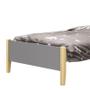 Imagem de Cama Solteiro Simba Cinza Fosco Pés Madeira Natural com Colchão D20 - Reller Móveis
