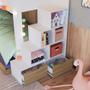 Imagem de Cama Treliche Infantil Bicama Menino Menina 2,32m com Escada, Nichos e Gavetas Branco com Aveiro