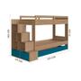 Imagem de Cama Treliche Solteiro Com 03 Colchões E Escada Aveiro OAK Azul Redford Shop Jm