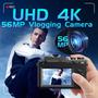 Imagem de Câmera Camcordy 4K 56MP com Zoom 18x, Wi-Fi e Cartão TF de 64GB - 2 Baterias