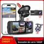 Imagem de Câmera Dash Cam Veicular 1080P 3 Canais com Wi-Fi, Visão Noturna e App