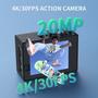Imagem de Câmera de ação TIMNUT 4K/30fps à prova d'água 40m com 2 baterias