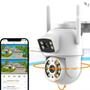 Imagem de Câmera de Segurança Externa Dupla Inteligente Smart com Conexão Wi-Fi Com Babá Eletrônica