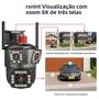 Imagem de Câmera De Vigilância WiFi 6K 12MP Zoom 8X 3 Lentes Rastreamento Automático 8MP IP Smart Home CCTV