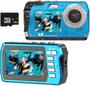 Imagem de Câmera digital à prova d'água Focusify 4K FHD 48MP com cartão de 32GB